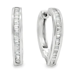 Baguette Diamond Hoop Earrings