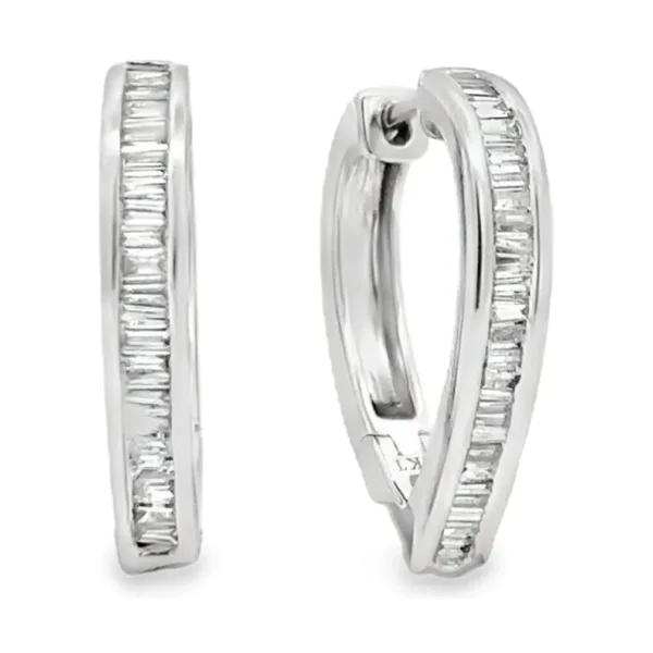 Baguette Diamond Hoop Earrings