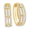 Multi Row Diamond Huggie Earrings