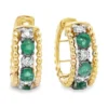Emerald Diamond Hoop Earrings