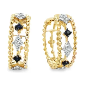 Sapphire Diamond Hoop Earrings
