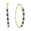 Sapphire Diamond Hoop Earrings