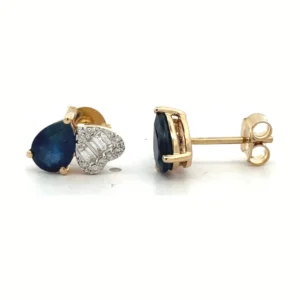 Pear Sapphire Diamond Earrings