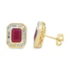Emerald Cut Ruby Earrings