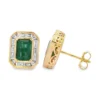Emerald Halo Stud Earrings