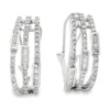 Triple Row Diamond Earrings