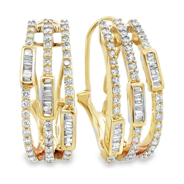 Multi Row Diamond Earrings