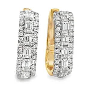 Diamond Huggie Hoop Earrings