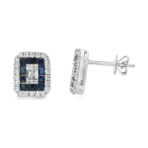 Sapphire Halo Stud Earrings