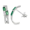 Emerald Diamond Hoop Earrings