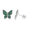 Emerald Butterfly Stud Earrings