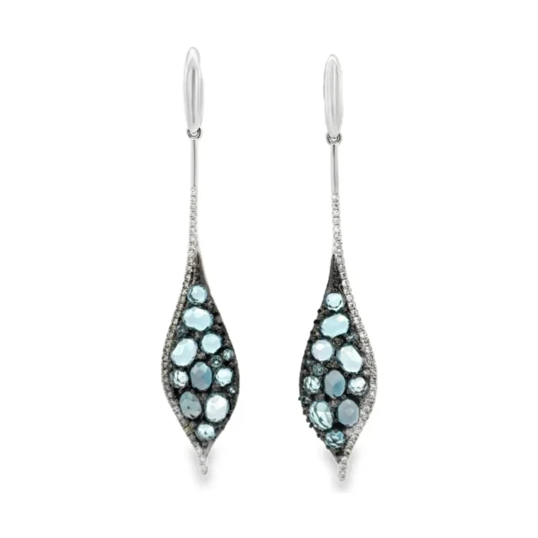 Topaz Diamond Drop Earrings