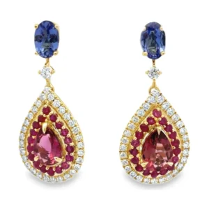Teardrop Gemstone Drop Earrings