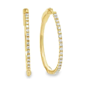 Diamond Oval Hoop Earrings