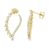 Curved Diamond Stud Earrings