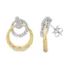 Circle Diamond Dangle Earrings