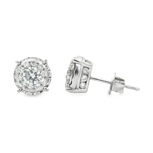 Round Cluster Diamond Earrings