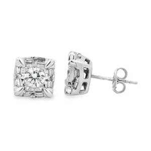 Square Frame Stud Earrings