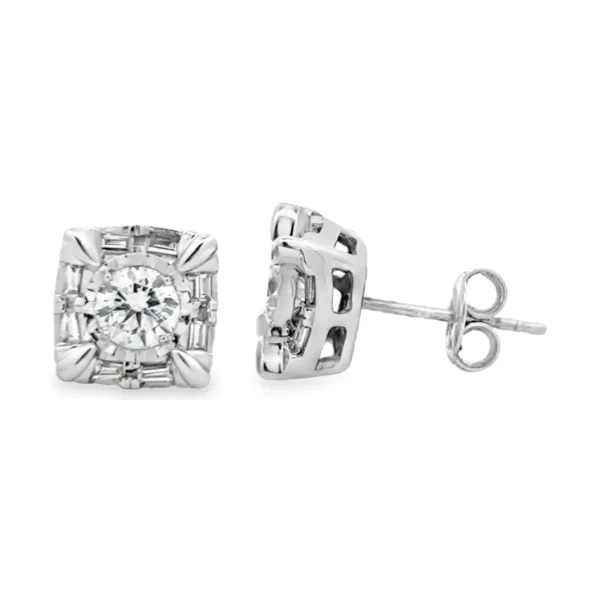 Square Frame Stud Earrings
