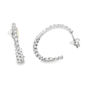 Diamond Open Hoop Earrings