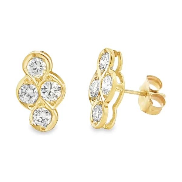 Diamond Cluster Stud Earrings