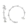 Diamond Station Hoop Earrings