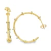 Diamond Bamboo Hoop Earrings