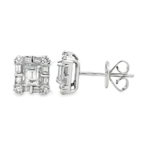 Emerald Diamond Stud Earrings