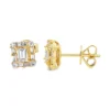 Emerald Cut Diamond Stud Earrings