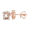 Emerald Diamond Stud Earrings