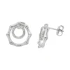 Circle Diamond Stud Earrings