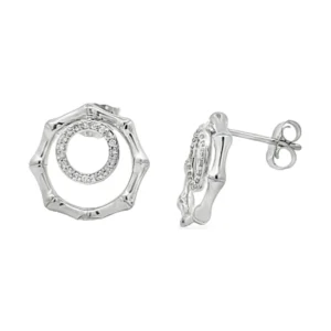 Circle Diamond Stud Earrings