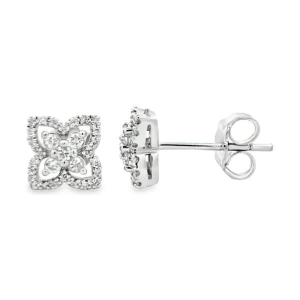Floral Diamond Stud Earrings