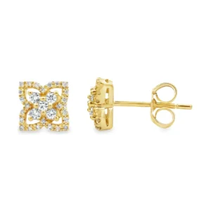Floral Diamond Cluster Earrings