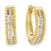 Beaded Diamond Hoop Earrings