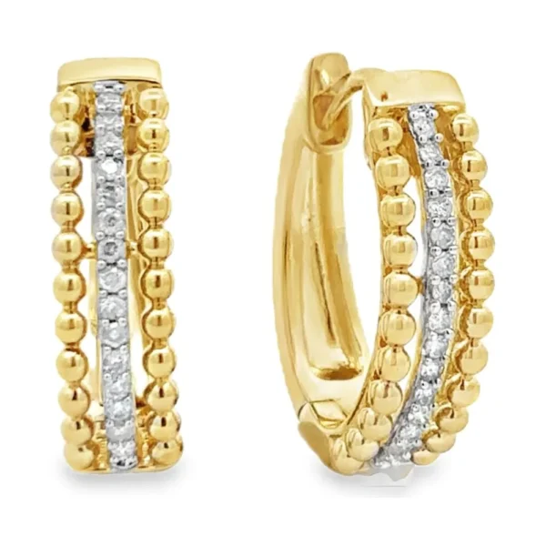 Beaded Diamond Hoop Earrings