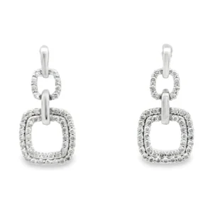 Square Diamond Dangle Earrings