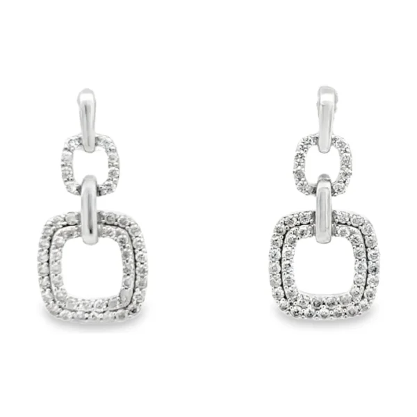 Square Diamond Dangle Earrings