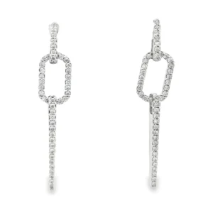 Diamond Link Dangle Earrings