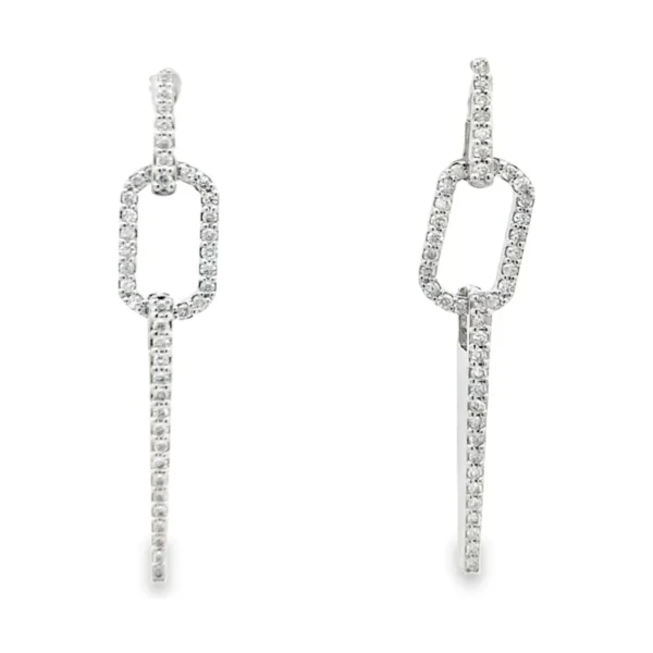Diamond Link Dangle Earrings