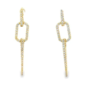 Diamond Link Dangle Earrings