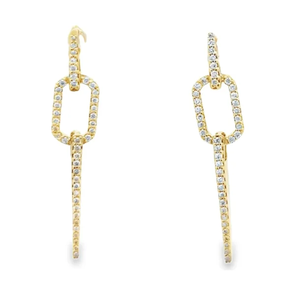 Diamond Link Dangle Earrings