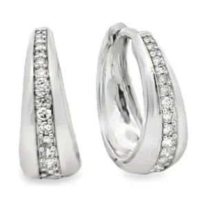 Diamond Huggie Hoop Earrings