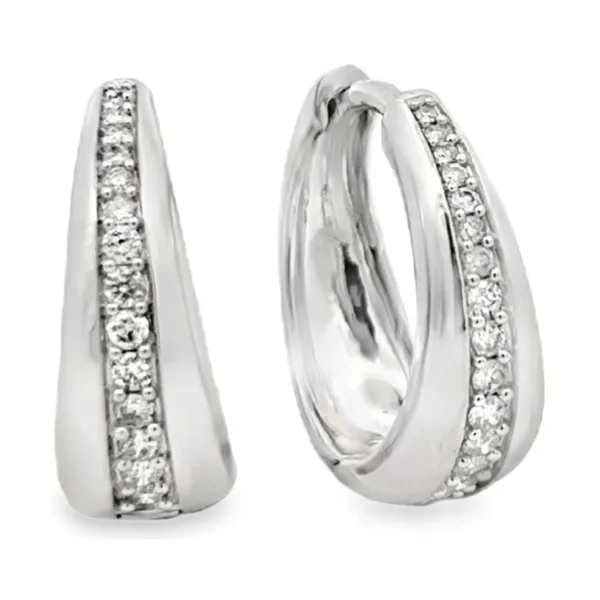 Diamond Huggie Hoop Earrings