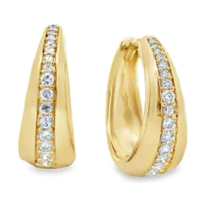 Diamond Channel Huggie Earrings