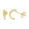 Diamond Curved Huggie Earrings