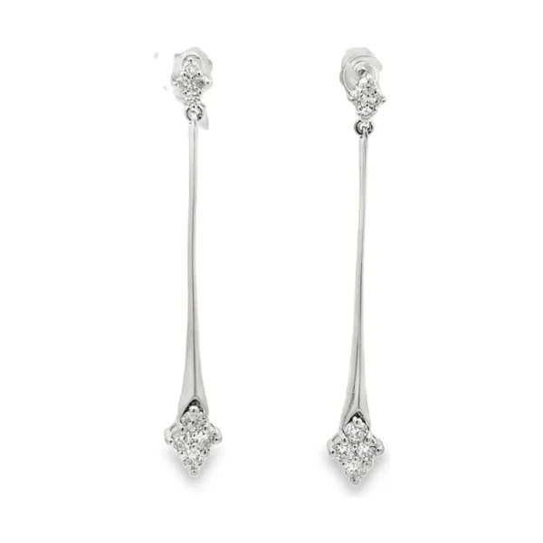 Diamond Drop Bar Earrings