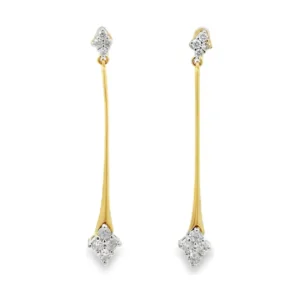 Diamond Bar Dangle Earrings