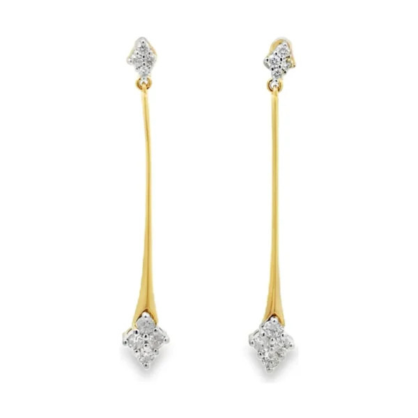 Diamond Bar Dangle Earrings