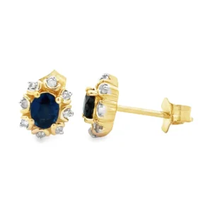 Oval Sapphire Halo Earrings
